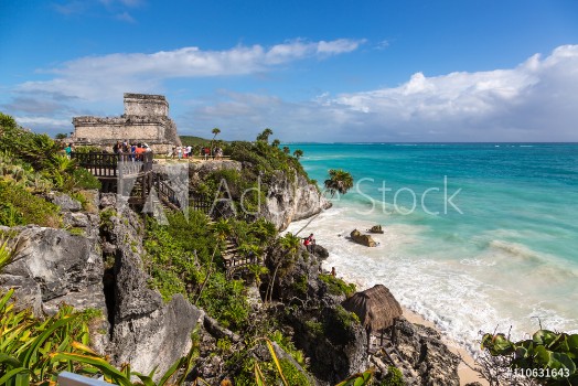 Bild på Beautiful scenario in Tulum Ruins in Mexico Cancun area